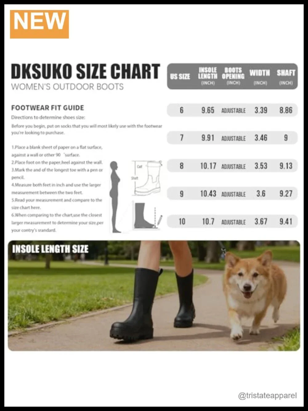 DKSUKO Women's Waterproof Rubber Mid Calf Pull On Snow Rain Boots Non-Slip